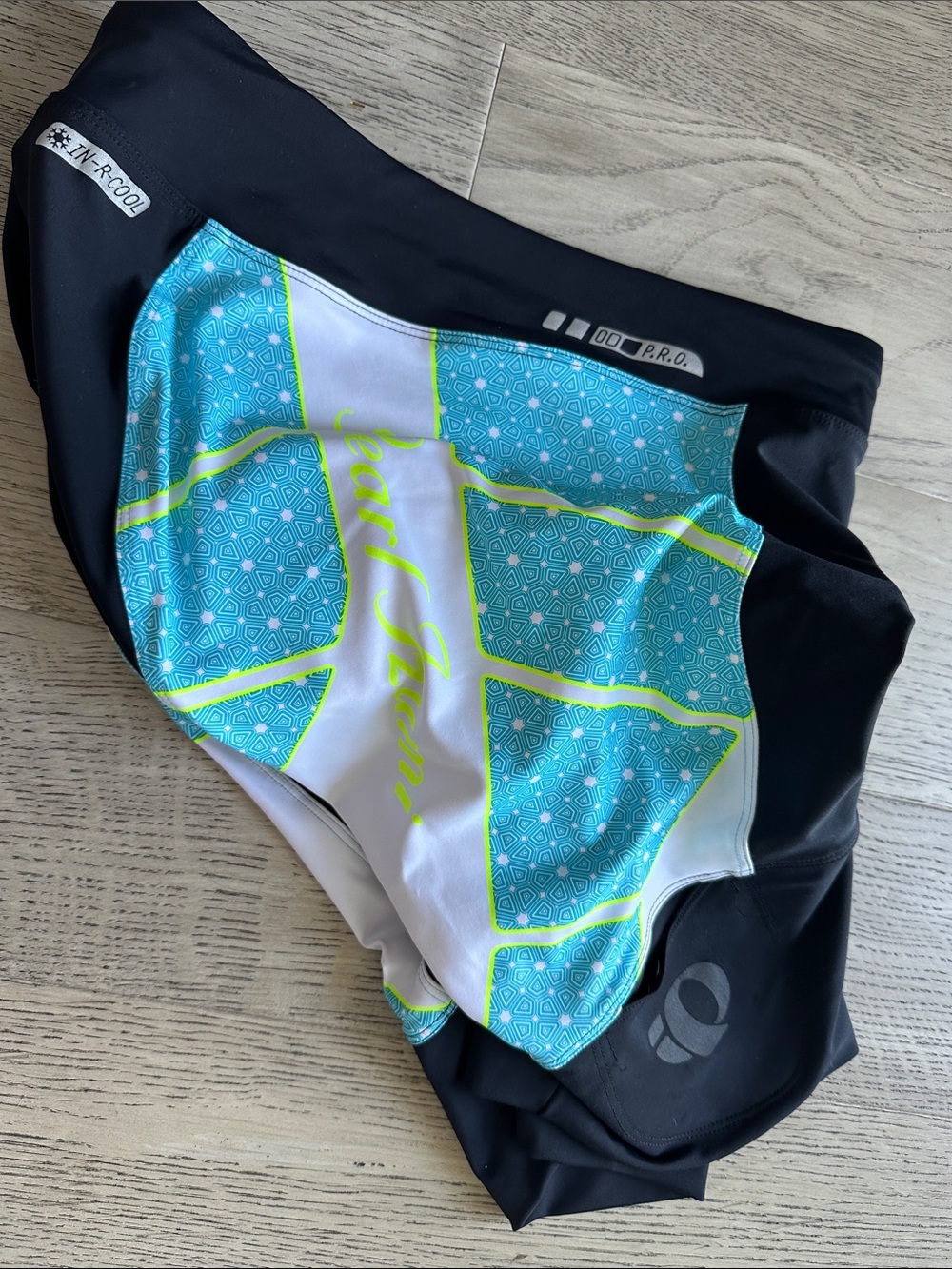 Pearl Izumi pro Black, Aqua and Neon Yellow Women's Cycling Shorts